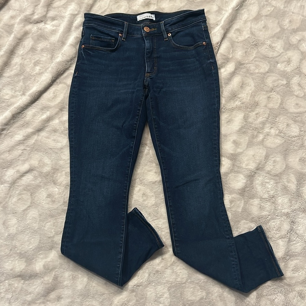 Loft curvy skinny crop blue jeans size 26 2